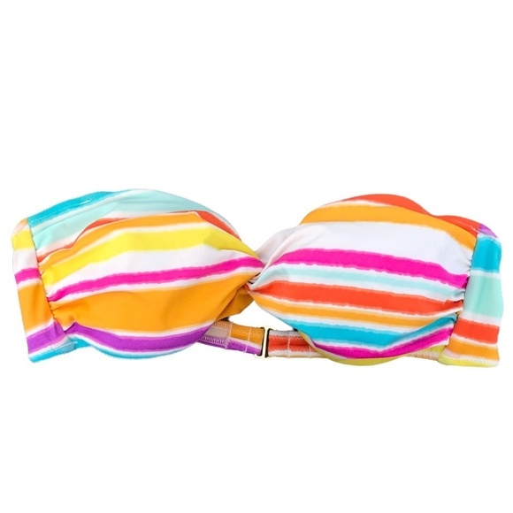 Victoria's Secret Strapless Bikini Swimsuit Top Multi-Color Twist Top Gold - Picture 1 of 8